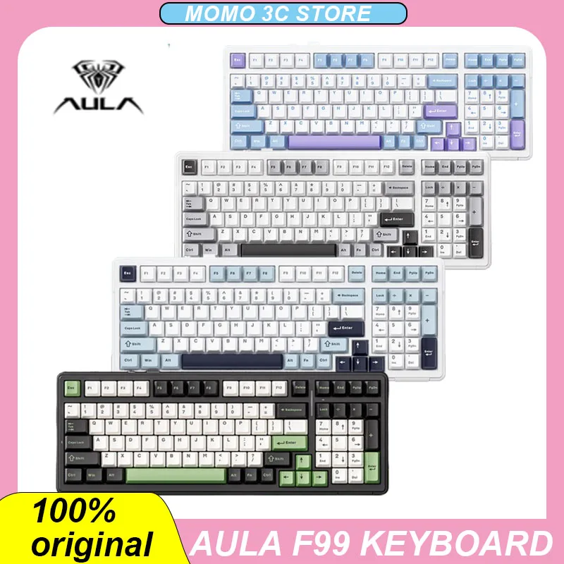 

Aula F99 Mechanical Keyboard Gasket PBT Hot Plug Three Mode 99 Keys Customized Gaming Keyboard Bluetooth 5.0/2.4g Wireless/Wired