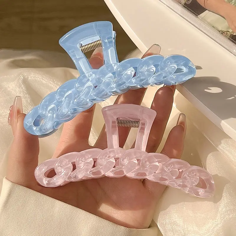 

Korean Style Jelly Color Flower Hair Clips Fashionable Elegant Shark Clamp Hair Accessories Women's Updo Hairpins Hair Clamps