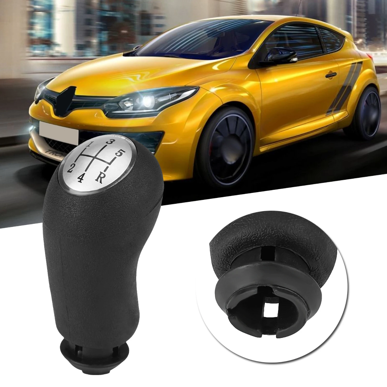 Car Auto 5 Speed Gear Stick Shift Knob Head For Clio III Megane II Scenic II