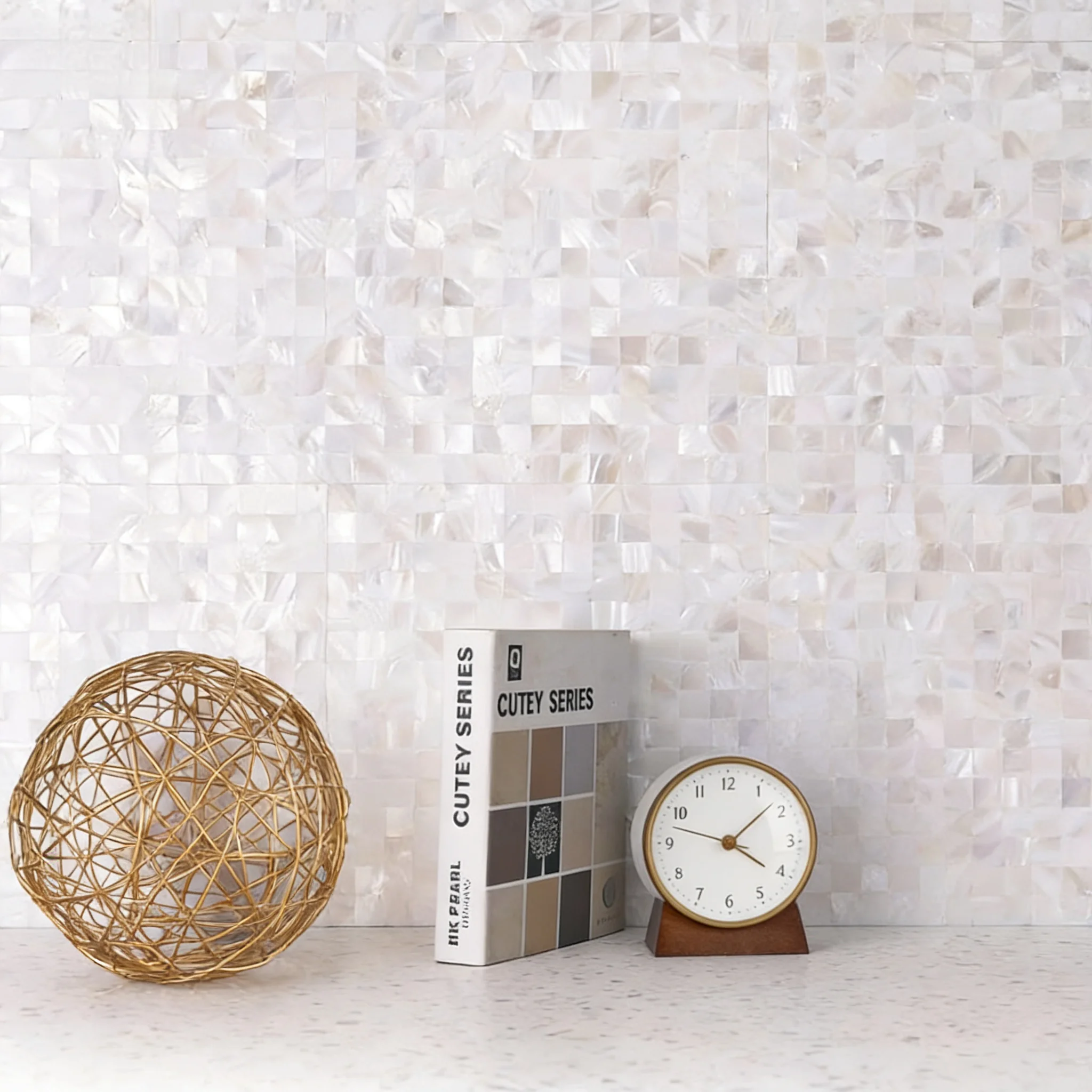 Peel and Stick white Mother of Pearl Mosaic Tiles Self Adhesive seashell Mosaic (11 sheets Pack) for Bathroom Kitchen wall tiles