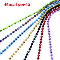 5pcs/bag Total 75cm Electroplating Color 2.4mm Bead Eyes Chain Fly Tying Materials for 8#-12# Nymph Fly Hook Charlie Fly Pattern