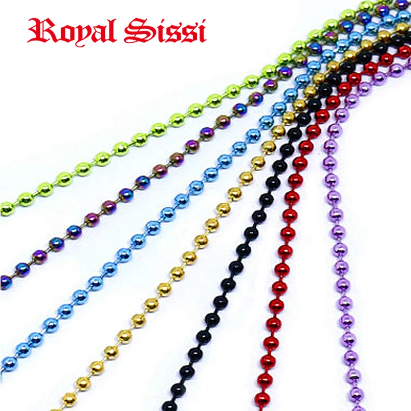 5pcs/bag total 75cm electroplating color 2.4mm bead eyes chain fly tying materials for 8#-12# nymph fly hook charlie fly pattern