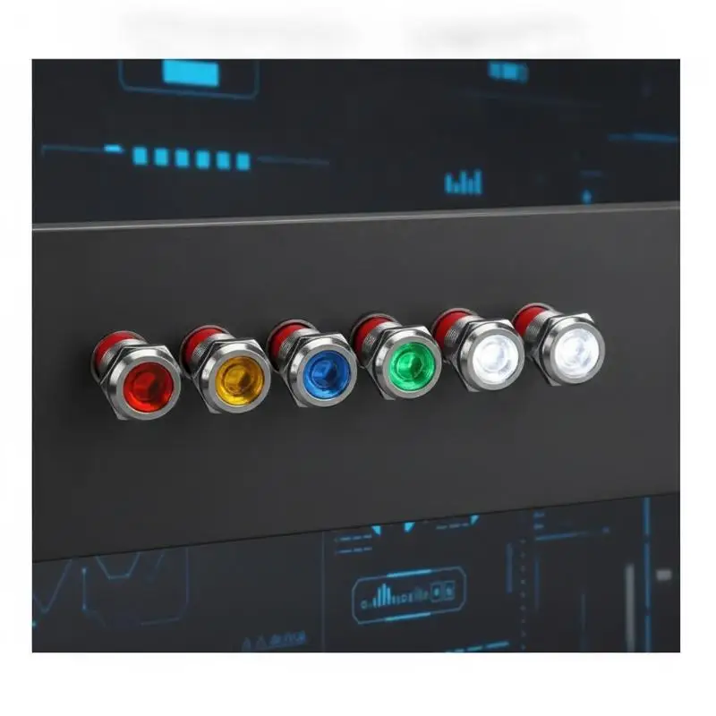 Pre-wired Metal LED Warning Indicator Light 6/8/10/12mm 12V 24V for Truck Boat Motorcycle Auto Use