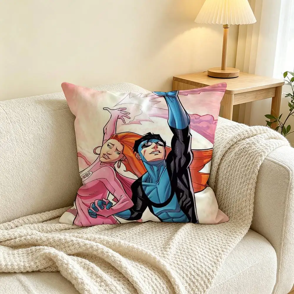 Super Hero I-Invincible  Pillow Case Square Double-Sided Sofa Cushion Cover Bedroom Bedside Pillow