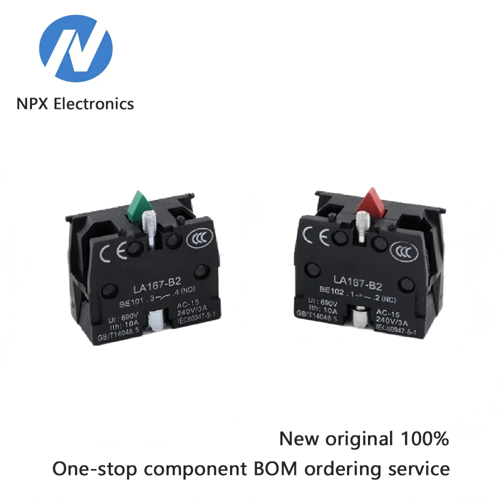 Modulo contatti ausiliari per pulsanti normalmente aperti e normalmente chiusi 10 PZ LA167-B2-BE101/BE102/NONC/XZB2