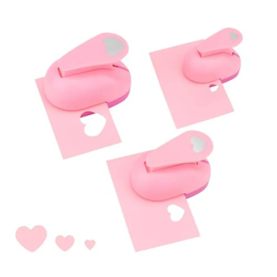 3PCS Paper Punches for Crafting HeartShaped Hole Punch Tool for Perfect for Scrapbook Photo Decoration Wedding Day Greeting Car