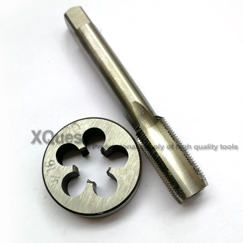 2pcs HSS UN 9/16-20 left hand tap and Right hand tap set unified thread tap and die UNF9/16 machine plug tap die round dies