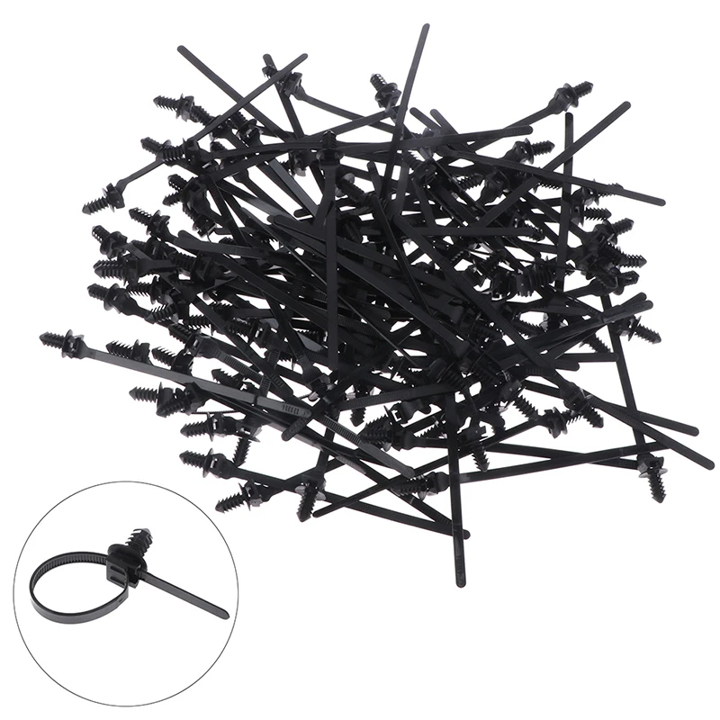 10pcs Nylon Plastic Vehicle Motocycle Cable Tie Removable Threaded M6 M8 M10 Hole Retainer Clip Push Mount Auto Fasteners