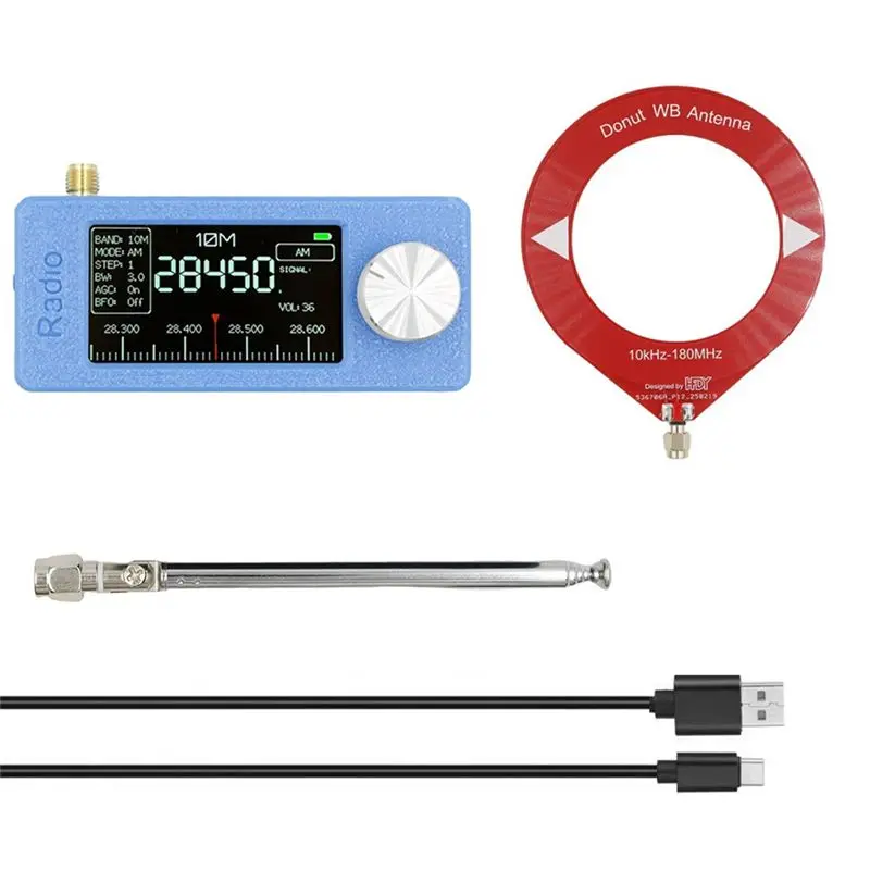 

【Акция】Мини-радиоприемник SI4732 + 2 антенны, 10 кГц-180 МГц, портативное радио AM FM SW MW VHF, мини-радио SI4732