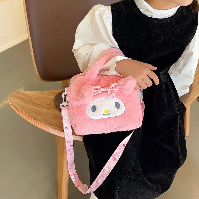 Sanrio's new cute HelloKitty plush crossbody bag, Kuromi tote bag, Yugui dog shoulder bag, girls' birthday gift, fans' gift