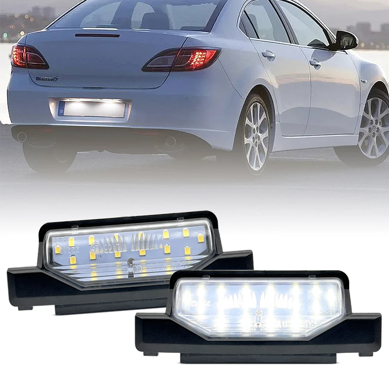 2Pcs For Mazda 6 GH 2007-2011 RX-8 2004-2012 White LED Number License Plate Light Replace OEM GS1D51270D