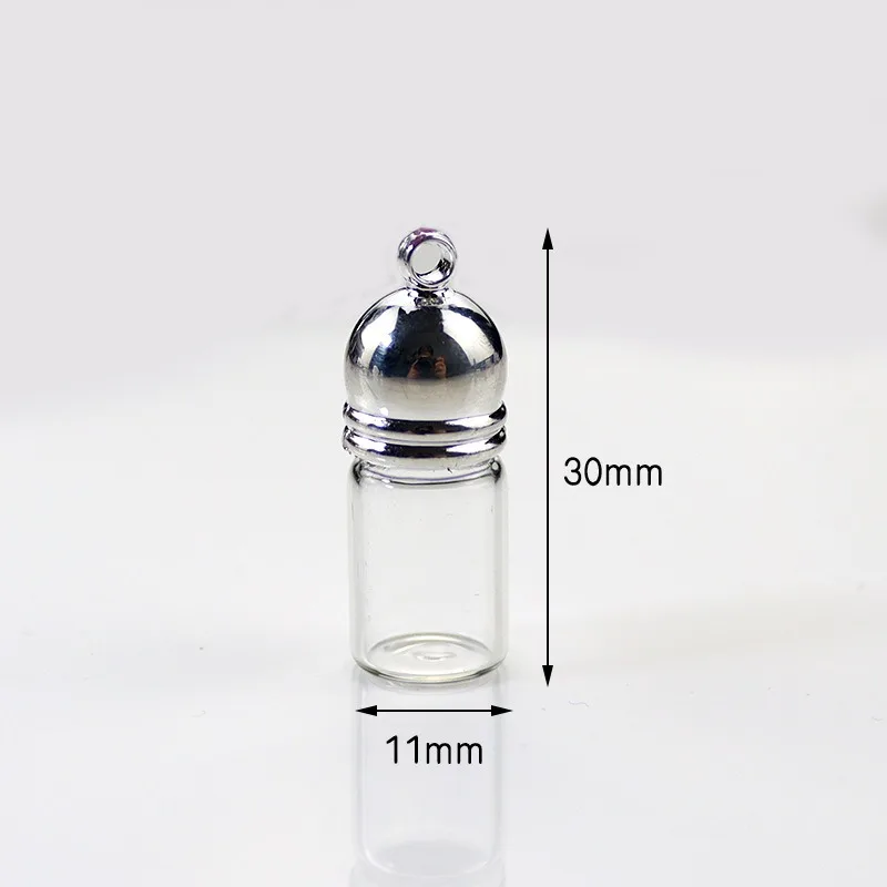 2pcs/lot crew Cap Mouth Wishing Bottle Perfume Clear Bottles Glass Vial Cinnabar Essential Oil Accessories