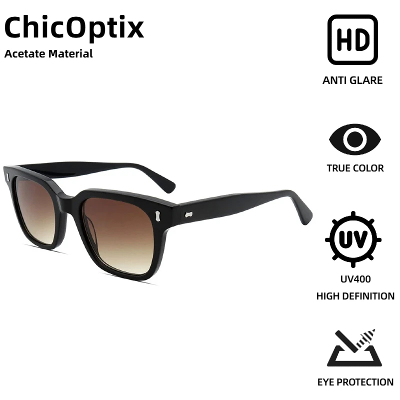 Okulary przeciwsłoneczne FocusAid 2025 w stylu retro, duże oprawki, kolorowe, markowe, designerskie, luksusowe, z octanu, z filtrem UV400 i antyrefleksyjnym powłoką.