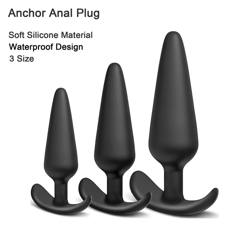 3 Sizes Anchor Anal Plug Silicone Anal Dildo Butt Plug Unisex Anal Trainer Anal Toys Sex Toys for Men/Women Massager Adults Toys