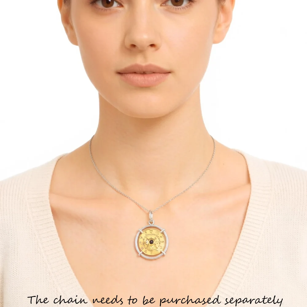 Pendant Amulet Elements of Nature Gold Brand Fine Jewelry Europe 925 Sterling Silver Vintage Gift For Women Men