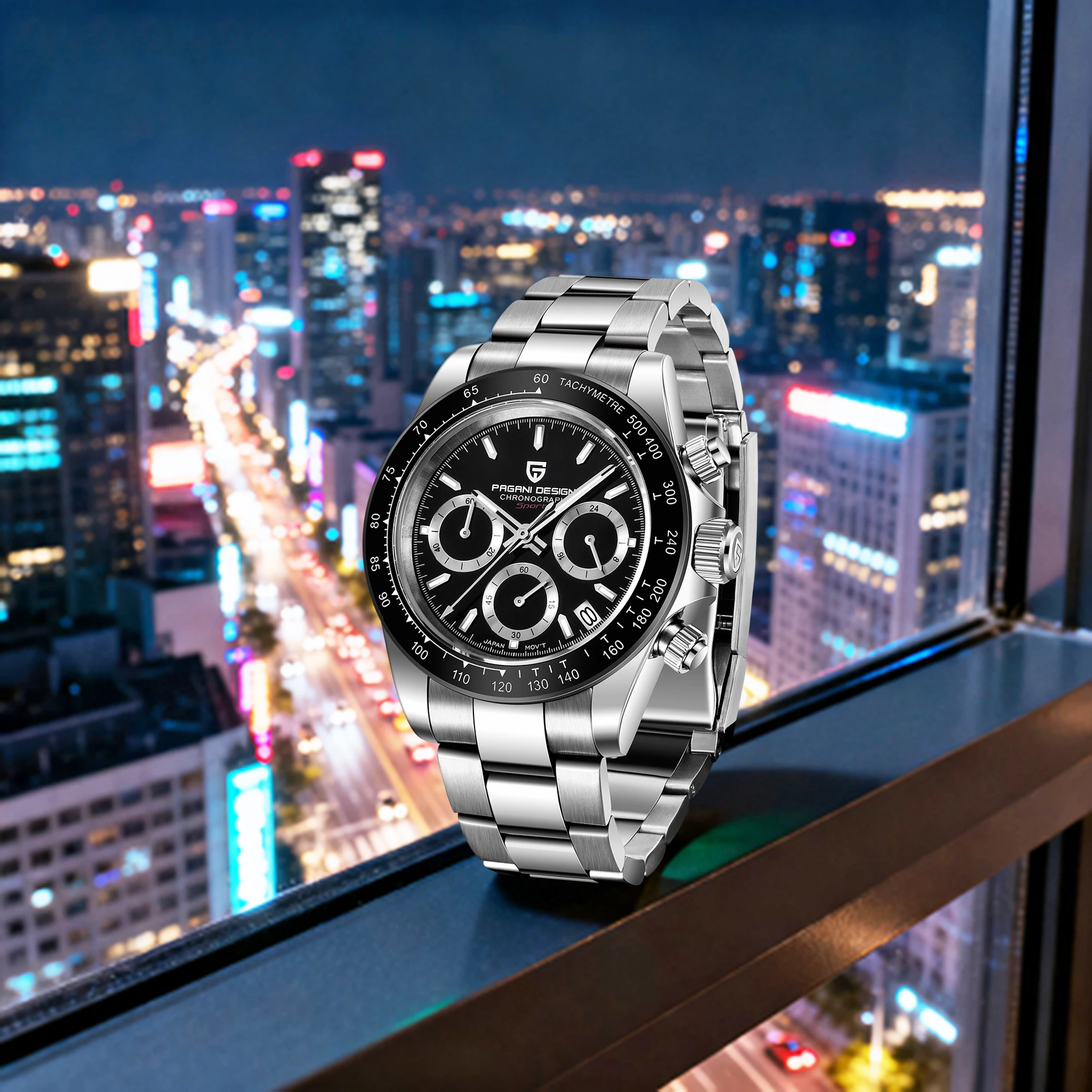 

PAGANI DESIGN Men's Quartz Watches High-End People's Business Standard Sapphire Glass Small Three-Pin Chronograph Exquisite Box