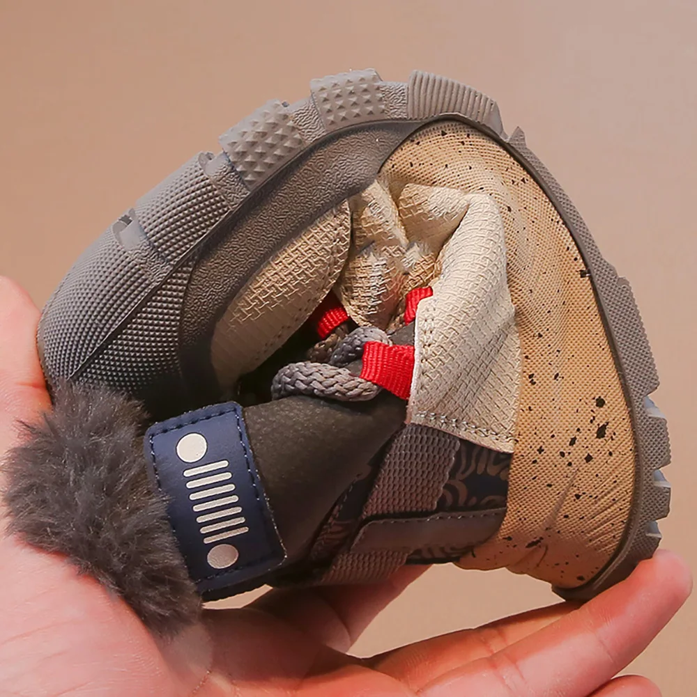 Winter Snow Boots For Children Faux Fur Thick Warm Kid's Plush Boots 2025 Trend Fashion Teenager Girl's Snow Boots Cotton Shoes