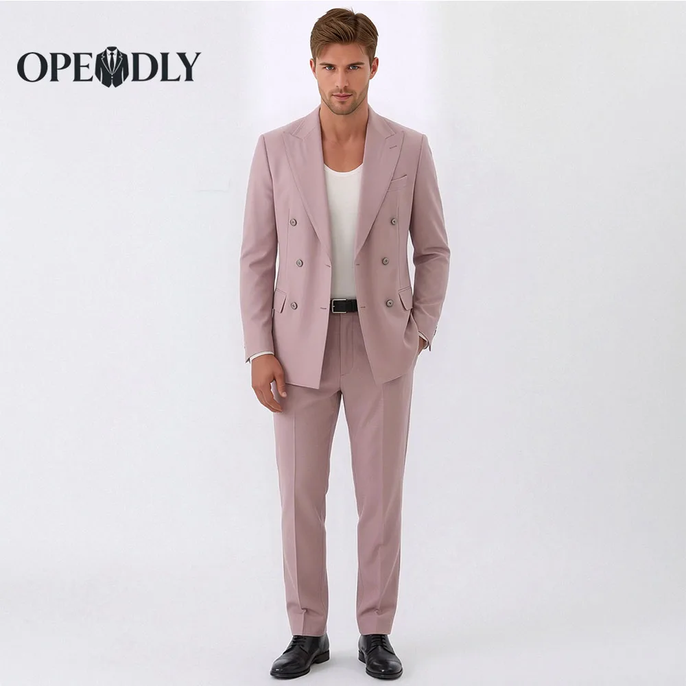 

OPEODLY Men's Slim Fit 3 Piece Tuxedo Suit - One Button Blazer Jacket Vest Pants Set for Formal Wedding And Business Occasions