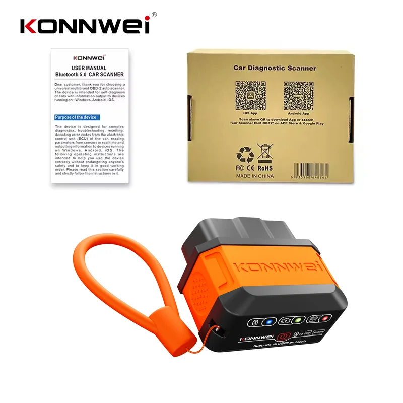 2026 KONNWEI KW906 OBD2 Auto Motor System Diagnose Werkzeug Scanner Bluetooth 5,0 für Android/IOS ELM 327 Code Reader Pic18F25K80
