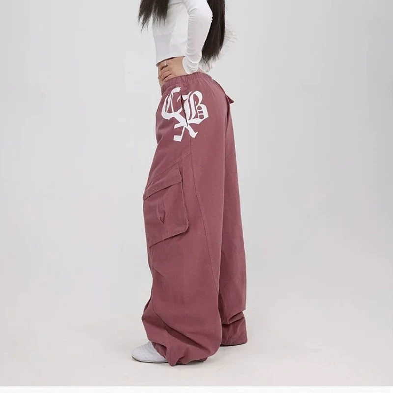 

2025 Casual Pants Men Women Street Dance Tide Brown Hip-hop Fall Winter Work Pants Slant Pockets Street Jazz Dance Sweatpants