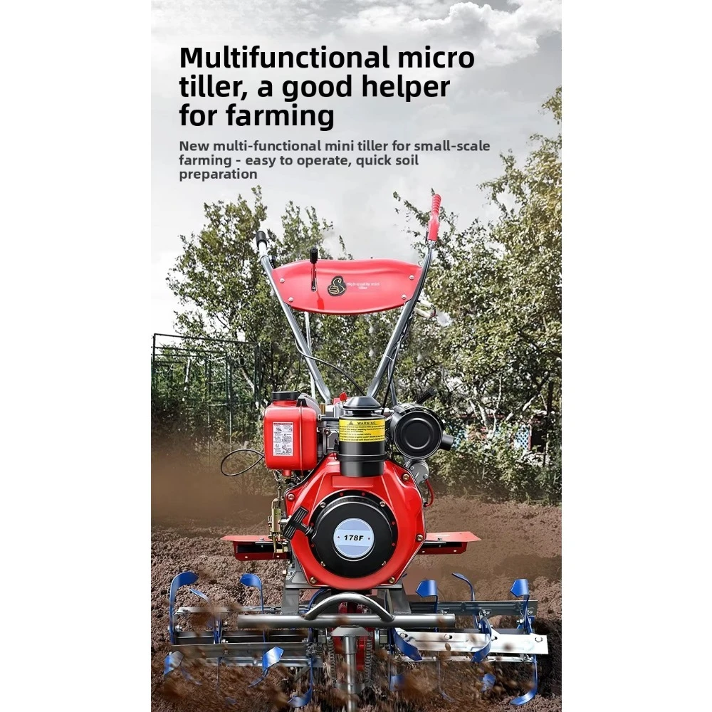 178F Engine 4.1kW Micro Cultivator 1WGCZ4.1-105 Rotary Tiller 105cm Width Hand/Electric Start Garden Tractor