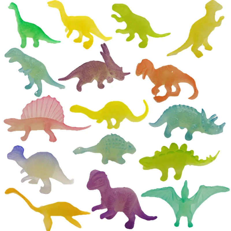 16/32pc Mini Luminous Dinosaurs Glow In The Dark Dino Toys Treat Kids Birthday Party Favors Boy Girl school Gifts Pinata Fillers