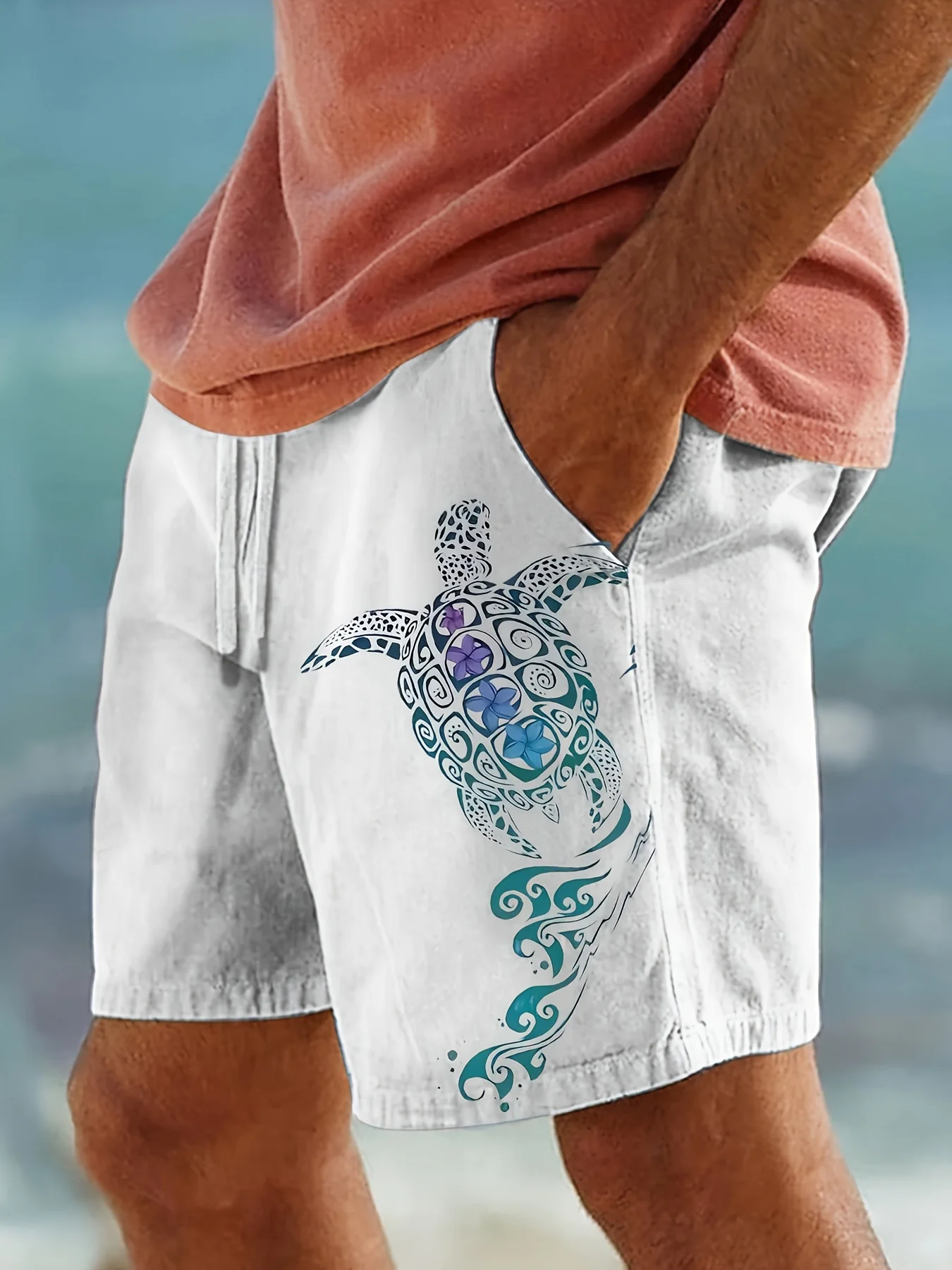 Sea Turtle 3D Print Beach Shorts Men's Casual Oversized Surfing Gym Sports Pants Swimsuits Holiday Board Trunks Kids Clothing