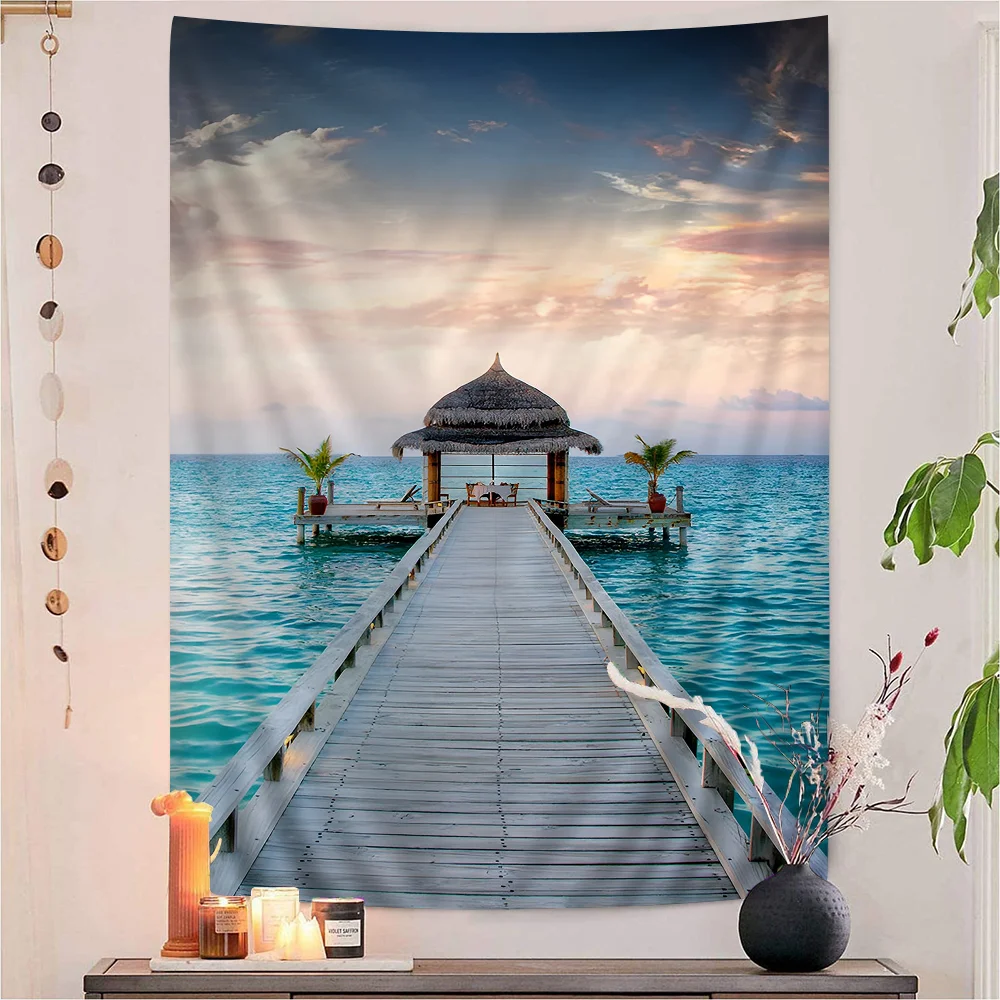 

Beach Sea Ocean DIY Wall Tapestry For Living Room Home Dorm Decor Wall Art Decor