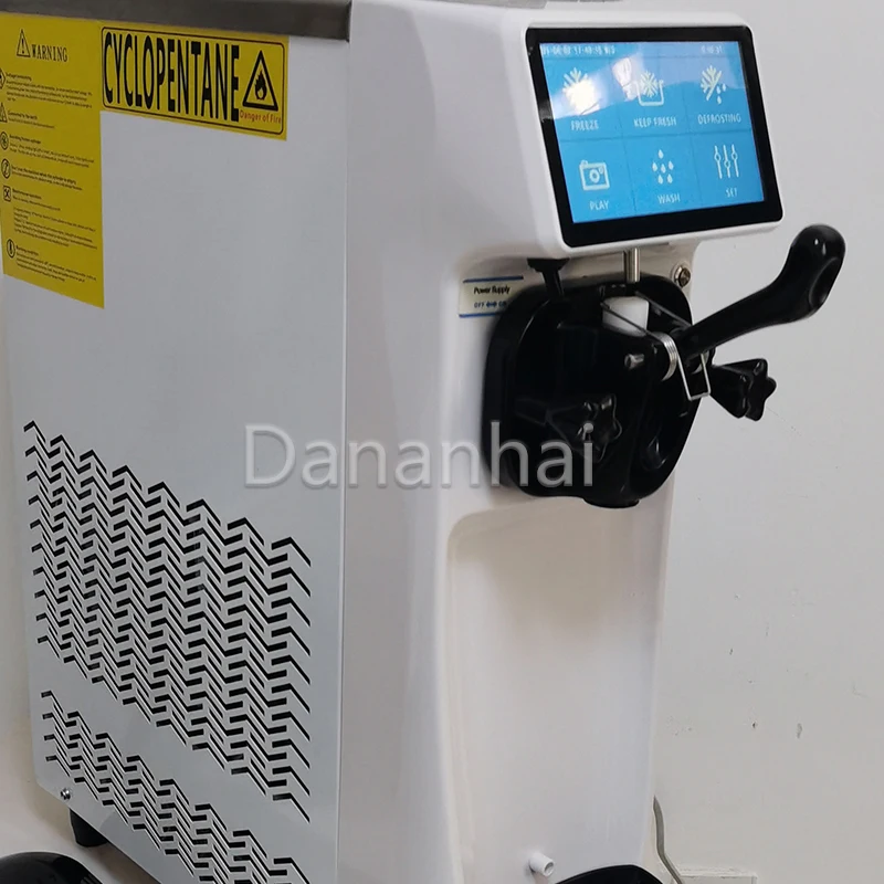 

Малогабаритная машина для замороженного йогурта из нержавеющей стали с сенсорным экраном, аппарат для мягкого мороженого для коммерческого использования