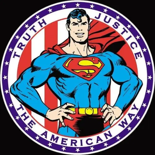 TRUTH JUSTICE THE AMERICAN WAY ROUND ALUMINUM SIGN