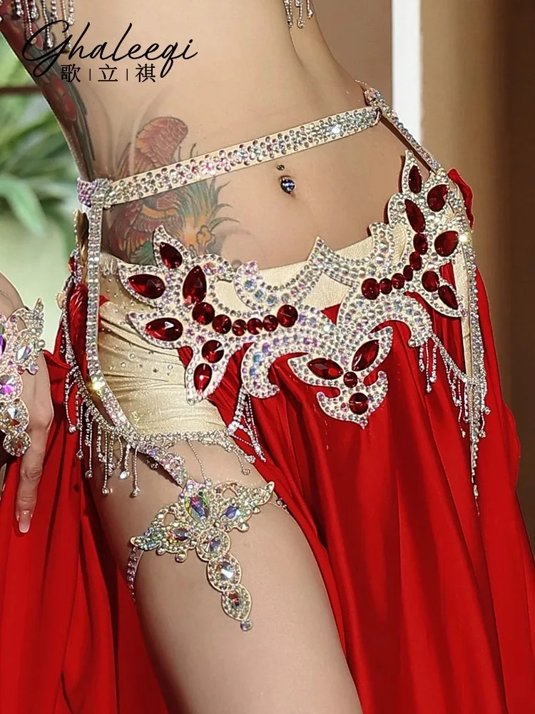 Belly Dance Waist Chain Leg Rings Super Flash Hot Diamond Colorful Diamond Exotic Dance Performance Dress Earrings Accessories