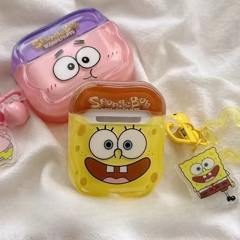 เคสลายการ์ตูนสพันจ์บ็อบสุดน่ารักสำหรับ AirPods Pro3 Pro2 Pro 4 3 2 1 เคสป้องกันหูฟังสำหรับ Airpods Pro2