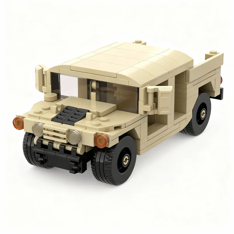 191 pièces, modèle de Humvee désertique, blocs de construction, cadeaux de Noël, jouet, collection créative, modèle 3D, présentation pour anniversaire.