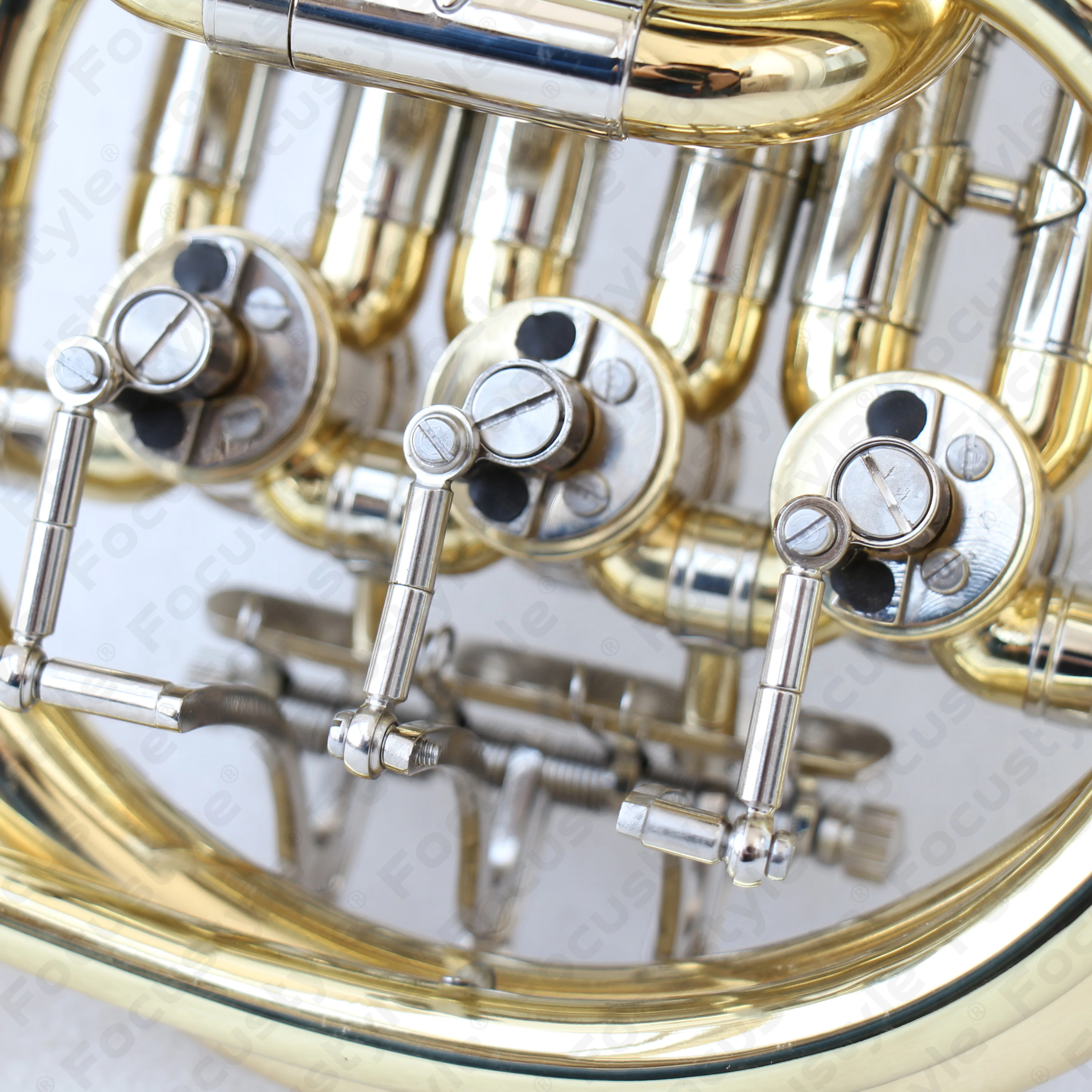 Professional Bb Tone Mini French Horn 3-Key Single Brass Body Gold Lacquer Finish Wind Instrument For And Practice