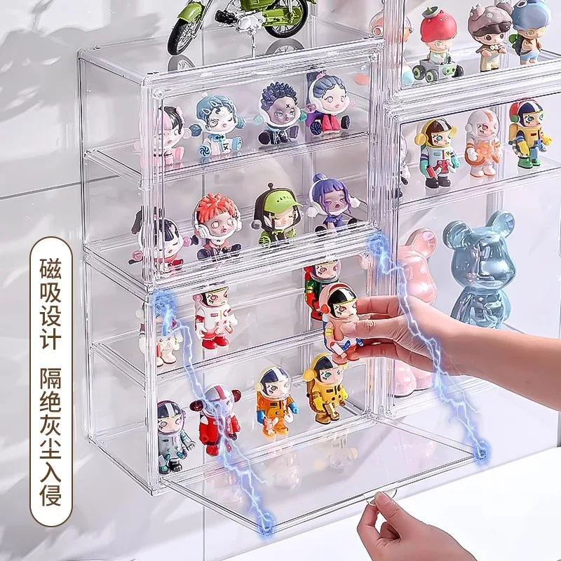 Display Box Figure Display Cabinet Acrylic Display Box Acrylic Transparent Box Wall Hanging Cosmetics Shelf