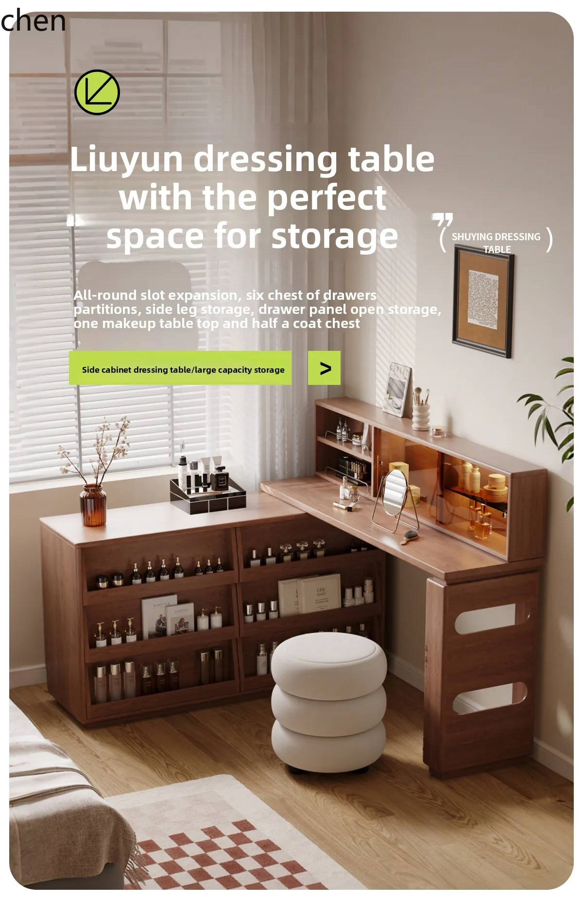 

YXY Dressing Table and Chest of Drawers Integrated Modern Simple Small Apartment Expandable Storage Makeup Table