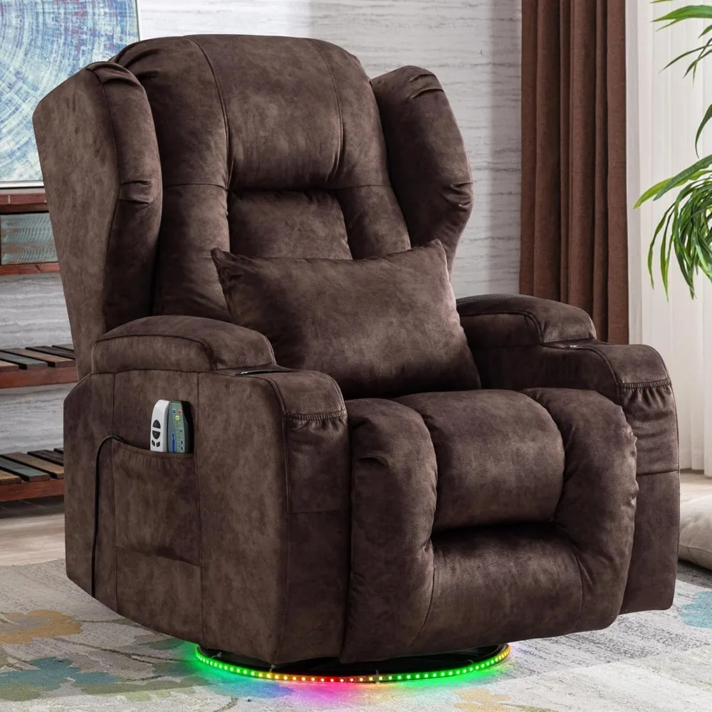 Sofá reclinável elétrico Massive Comfort com design de massagem, calor e parede para adultos – assento grande estilo teatro