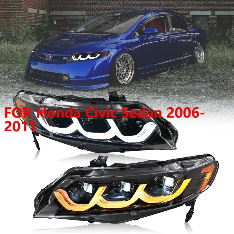 

1 пара светодиодных проекторов для Honda Civic Sedan 2006-2011, передние фары DRL