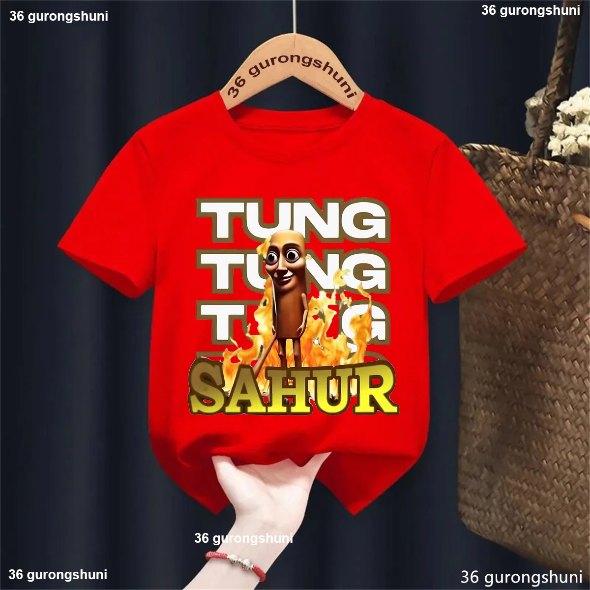 

Tung Tung Tung Sahur Italian Brainrot Printed T Shirt The Best Birthday Gift For Boys/Girls Funny Kids Clothes Summer T-Shirt