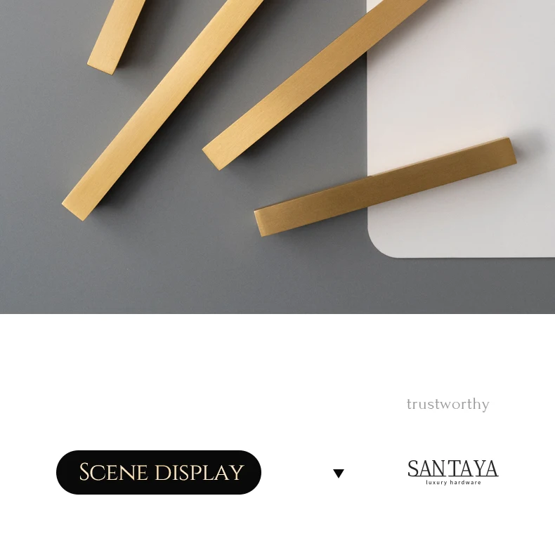 Long brushed brass furniture handle — supplier illustration 8
