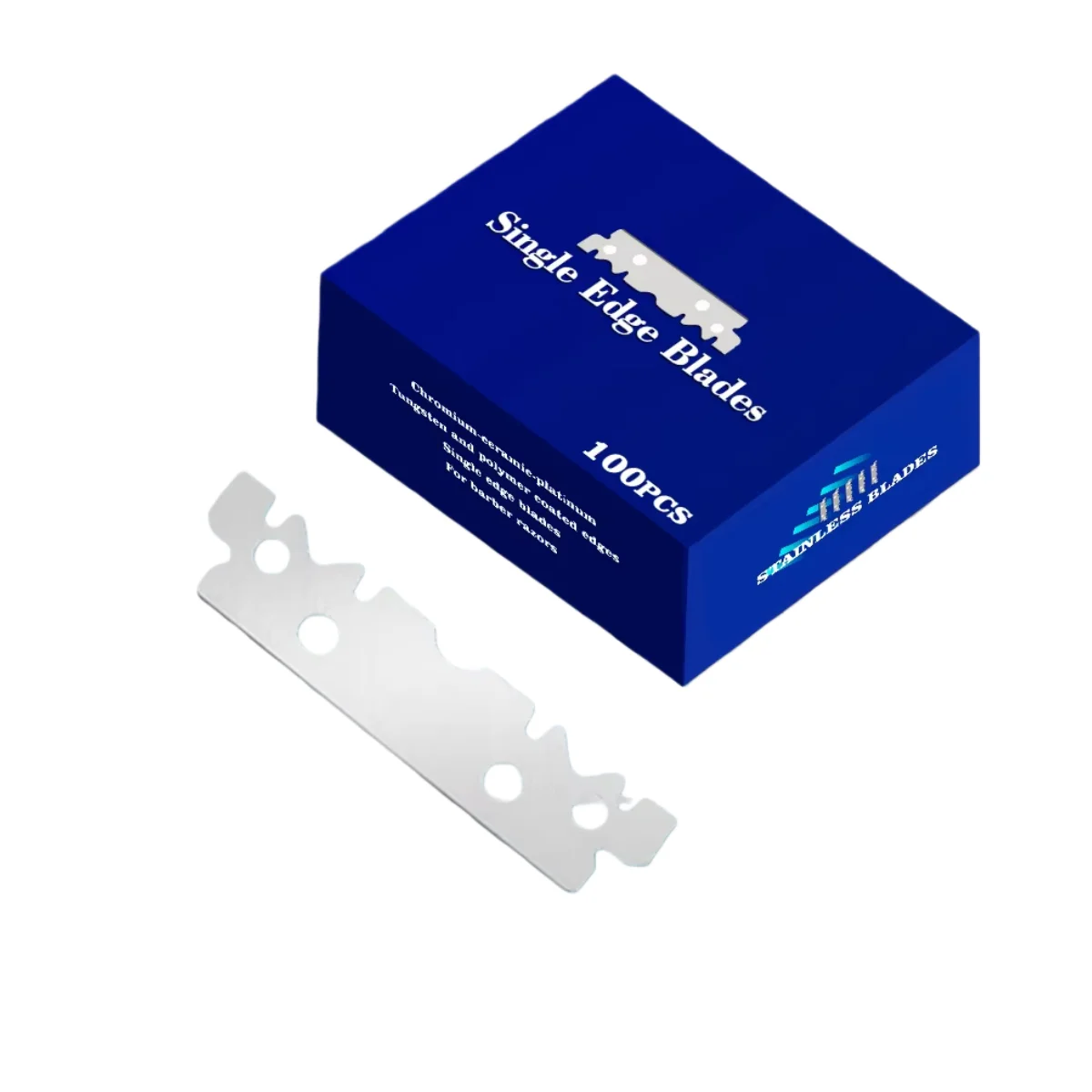 100 Pcs Single Edge Razor Blades, Sharp Stainless Steel Replacement Blades for Barber Straight Razor, Window Scraper