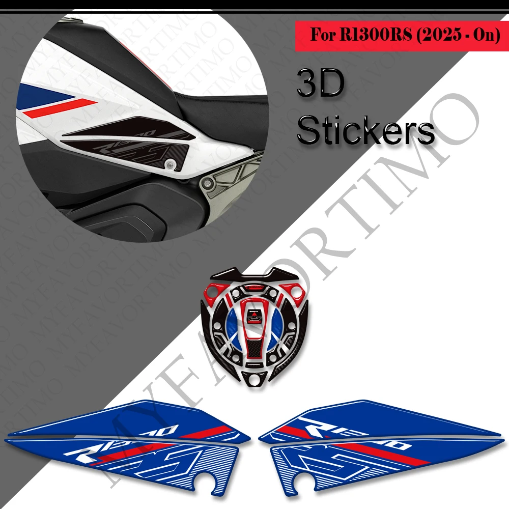 Motorcycle For R1300RS R 1300 RS R1300 Tank Pad TankPad Cap Grips Gas Fuel Knee 3D Stickers Decals Protection 2025 2026