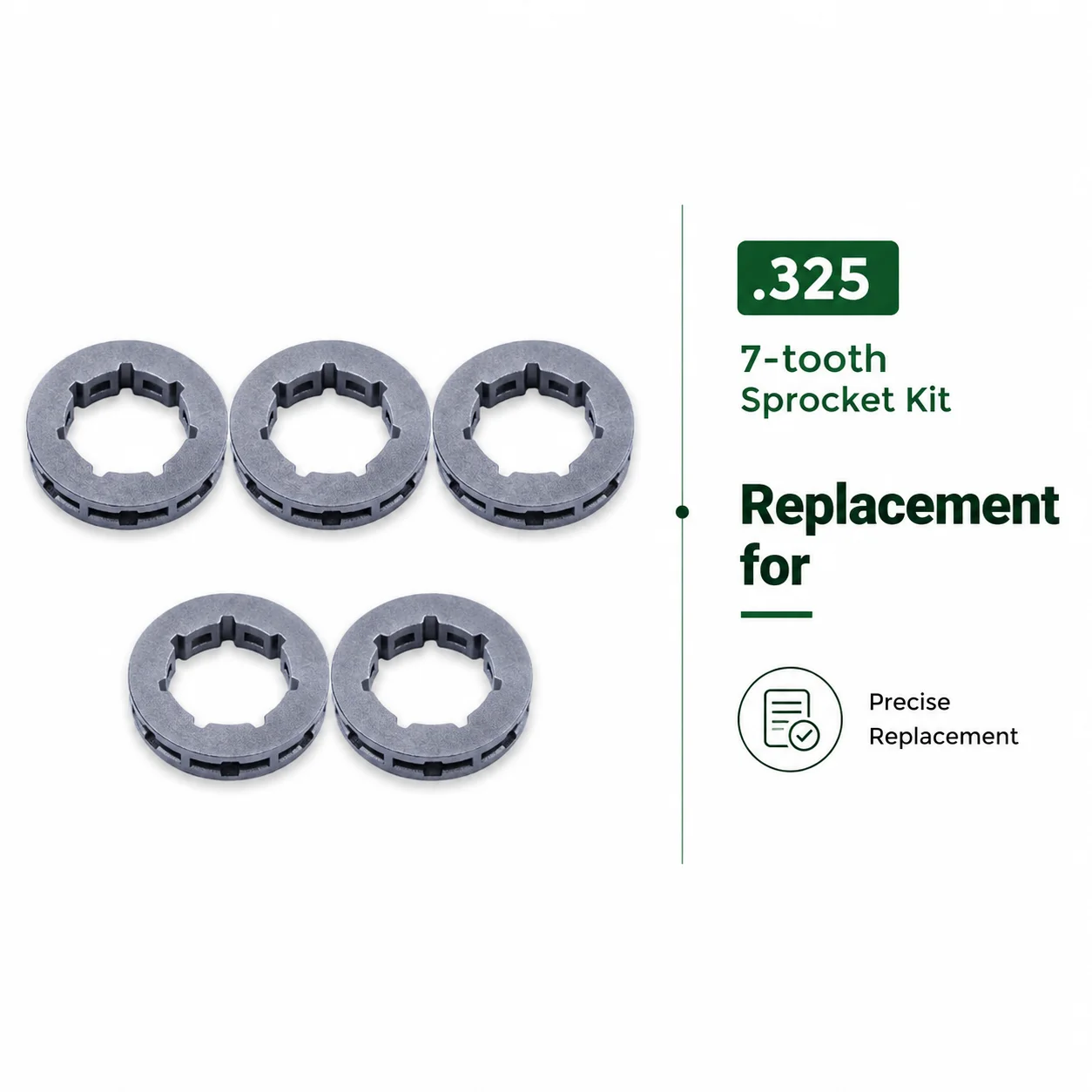 5PCS .325 7T Sprocket Kit Replacement Drive Sprocket For Husqvarna 340 346XP 345 350 351 346 353 357 Chainsaw Parts Saw Tools
