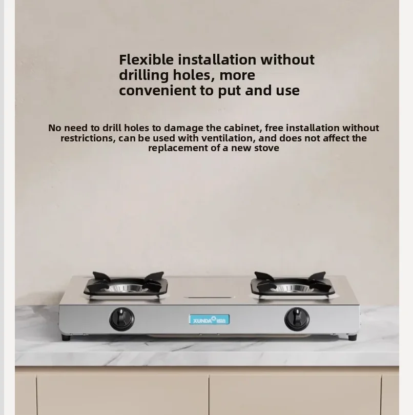 

Газовая плита Xunda с двумя конфорками, для сжиженного и природного газа, бытовая, с мощным пламенем, LAC