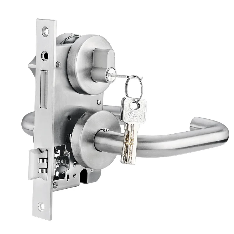 

Разделенный дверной замок из нержавеющей стали 304, противопожарный дверной замок, полный набор ручек замка для прохода, универсальный тип