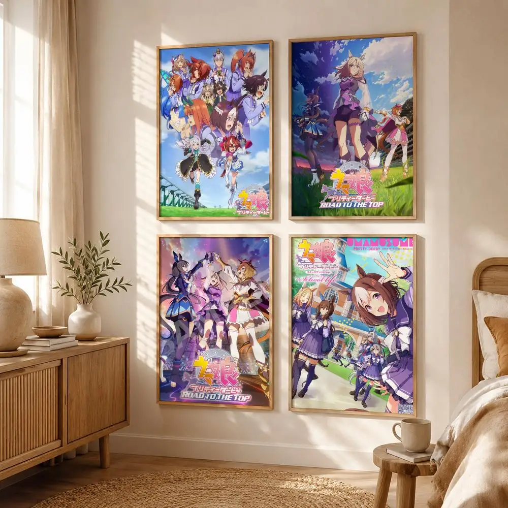 Anime U-Uma Musume Pretty Derby Poster All-match HD Waterproof Self-Adhesive Wall Art Sticker For Home Bedroom