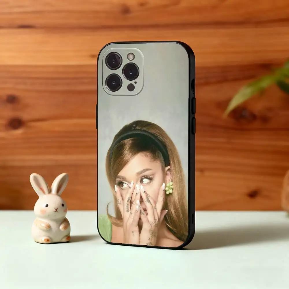 حافظة هاتف S-Side to Side-Ariana Grande لهاتف iPhone 16 15 14 13 12 11 Pro Max Plus، 5G حافظة سوداء ناعمة #3