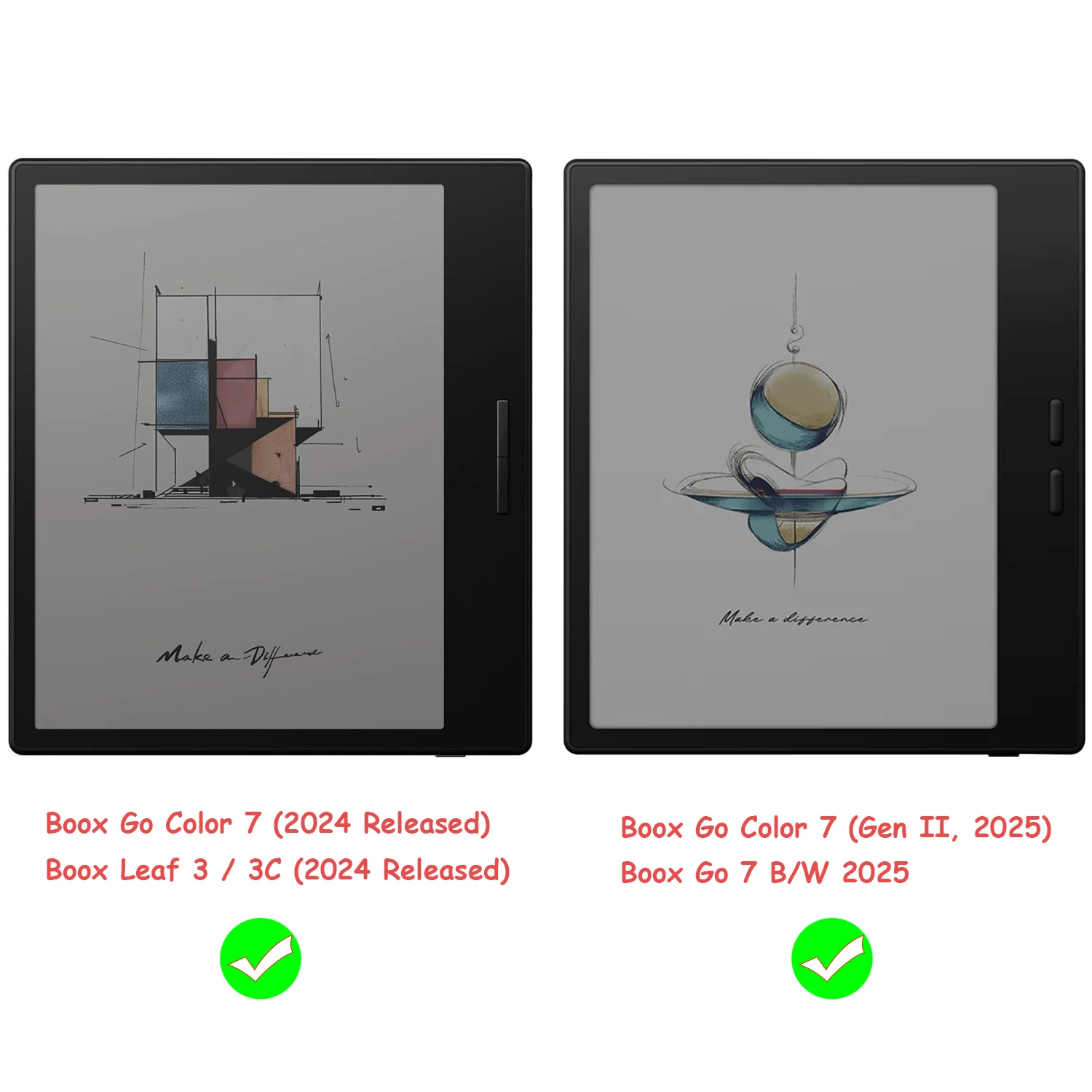 Estojo magnético para Boox Go Color 7 (Gen II/ I 2025/2024) / Boox Go 7 Cover com Auto Sleep/Wake, suporte para caneta e fecho magnético