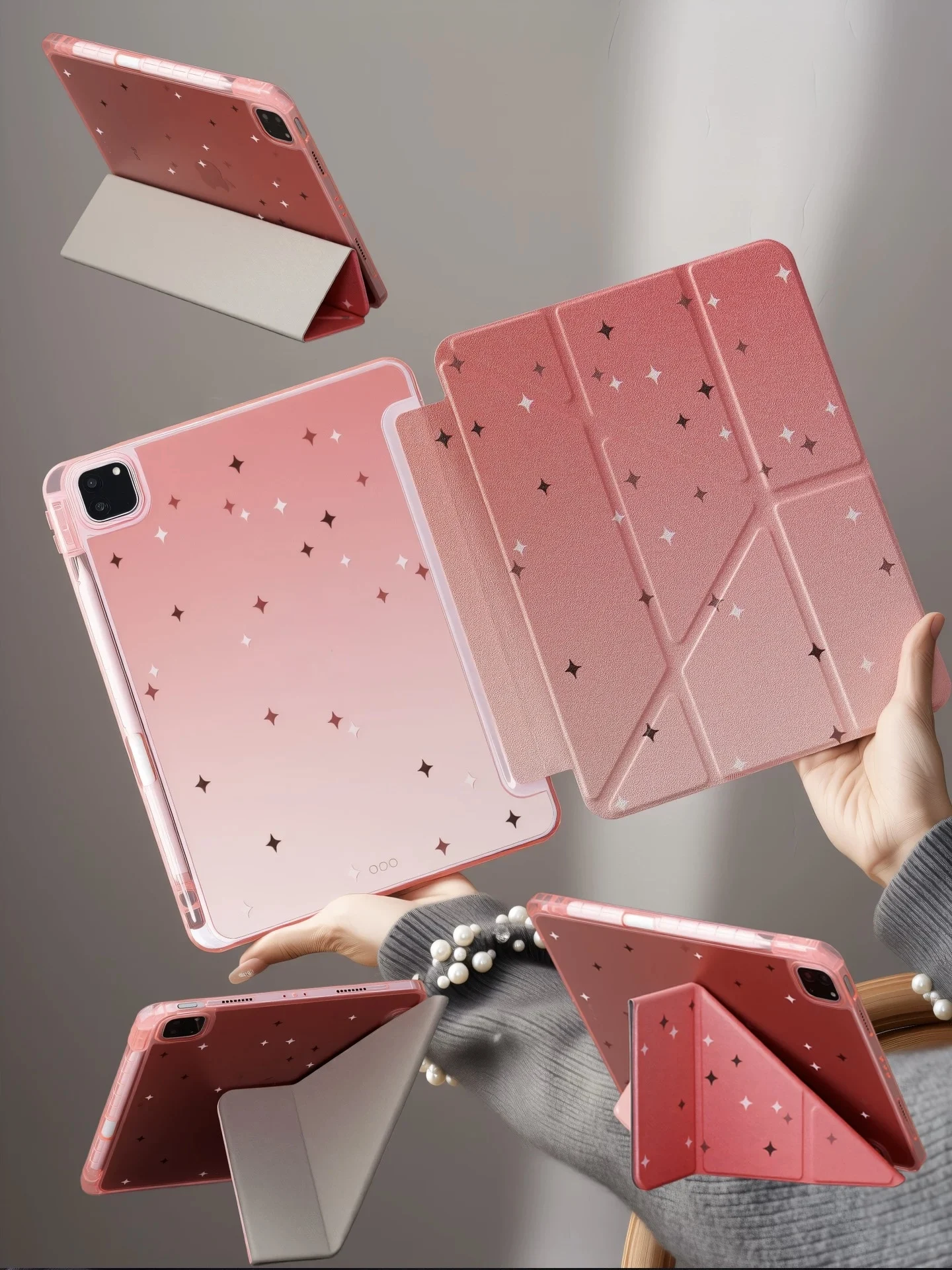 Gradually changing star-shaped tablet cover, suitable for iPad, acrylic material