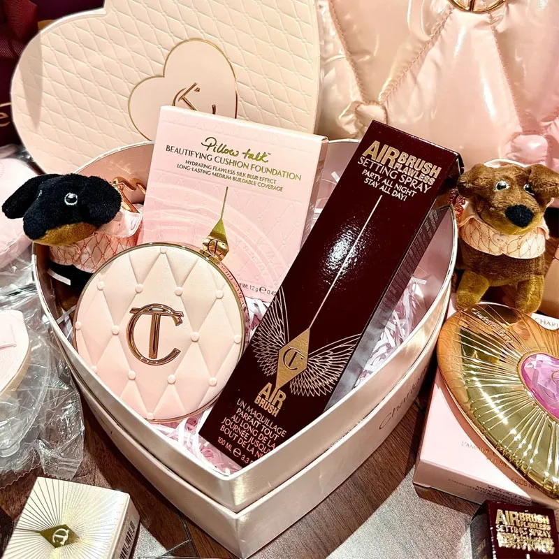 Charlotte Tilbury Shimmer Powder Air Cushion Setting Spray Love Zweifarbiges Puder Rouge White Moonlit Glow Powder Marken-Make-up